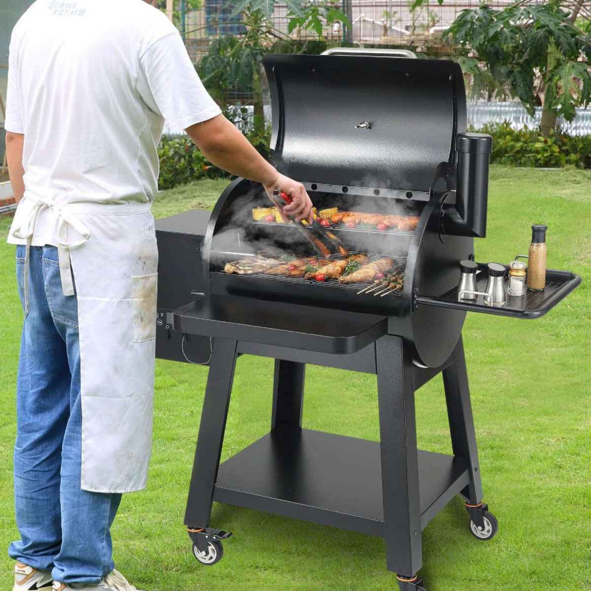 53-Inch Heavy-Duty Portable Pellet BBQ Grill - Wine Drop Cookery LLC