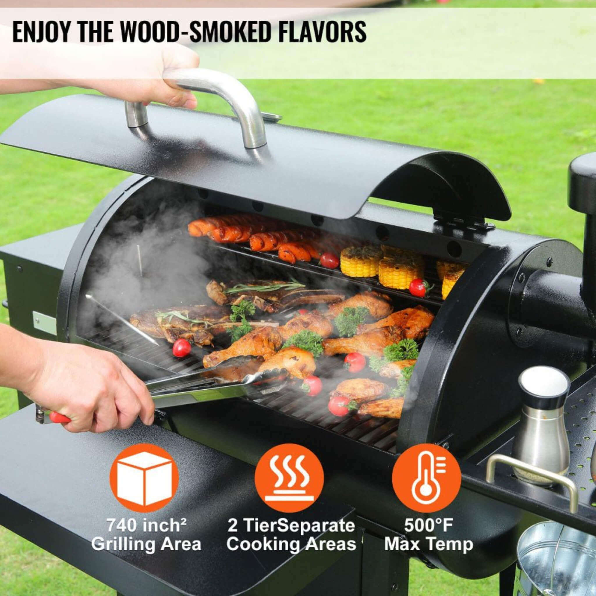 53-Inch Heavy-Duty Portable Pellet BBQ Grill