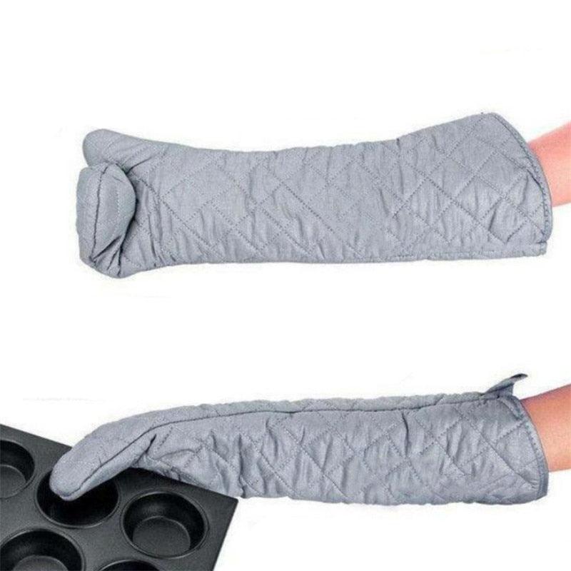 Extra-Long Cotton Oven Gloves, 23-Inch