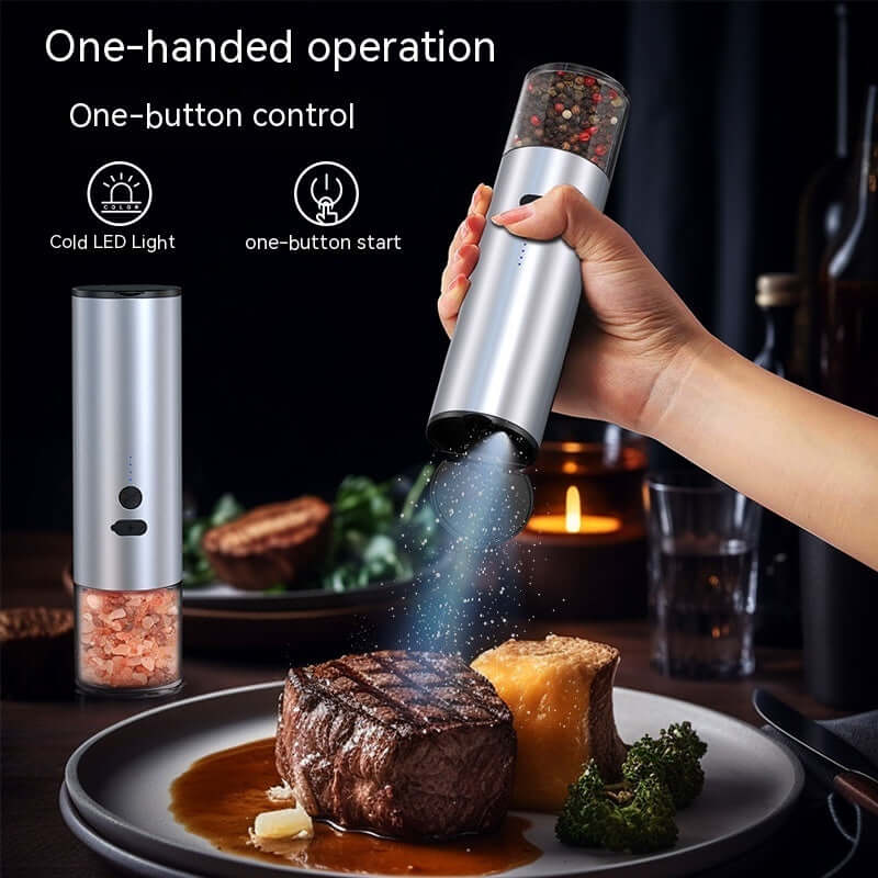 Electric Salt and Pepper Grinder Set with LED