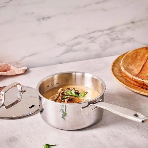 5-ply stainless steel saucepan with lid