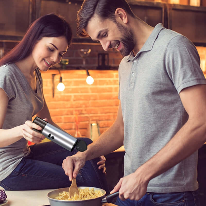 Electric Salt and Pepper Grinder Set with LED