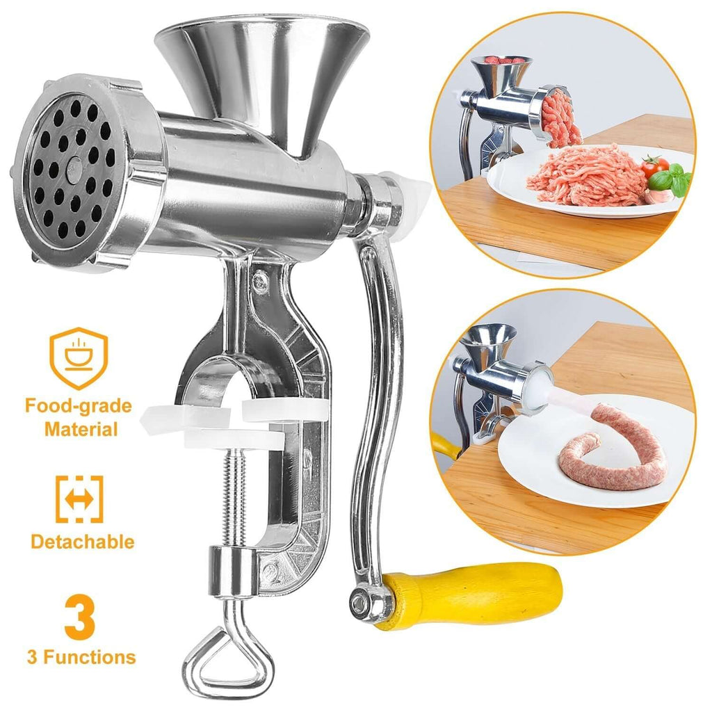 Manual Meat Grinder with Sausage Funnel