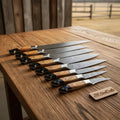 8-Piece Damascus Fillet and Precision Knife Set - Wine Drop Cookery LLC