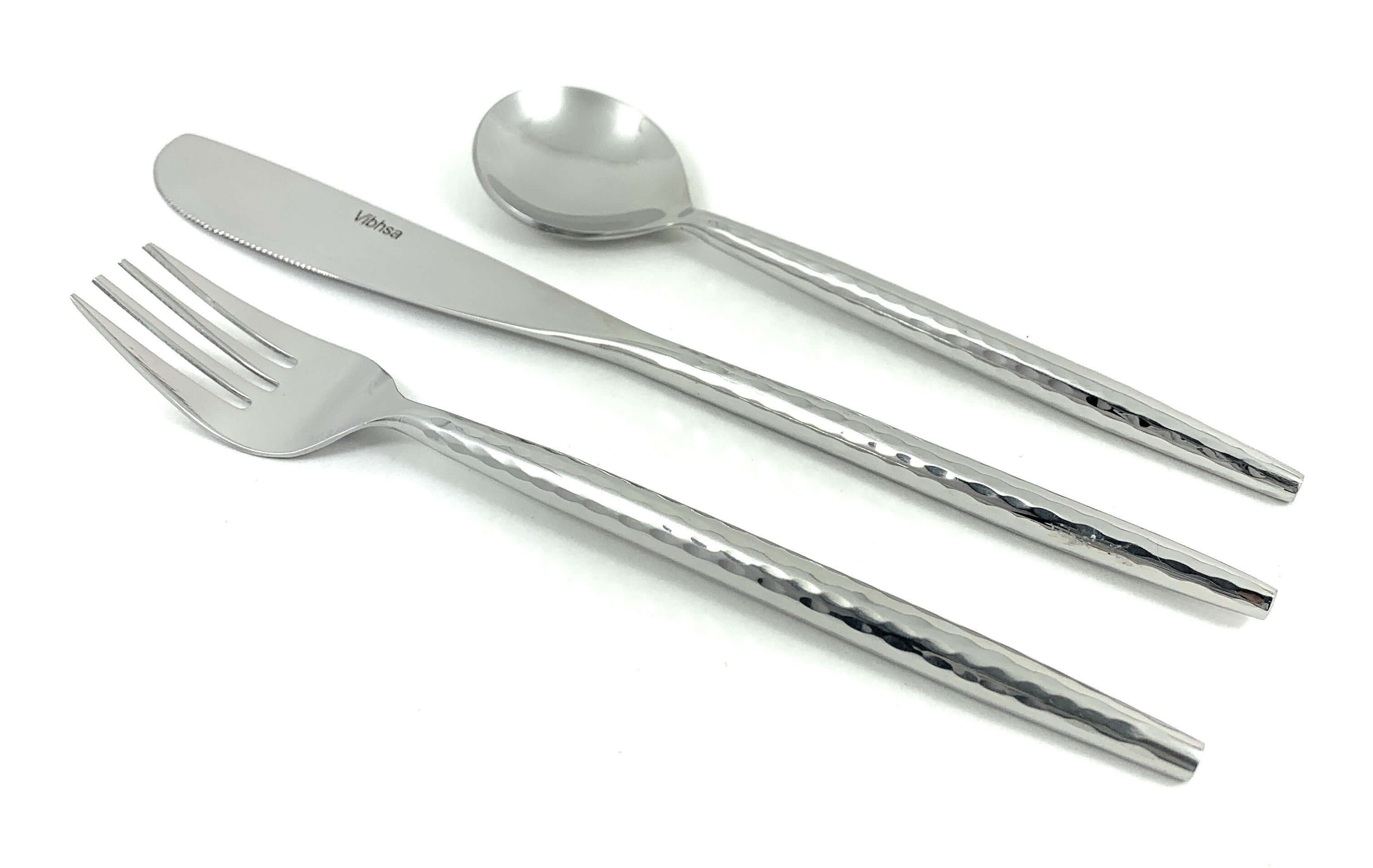 Hammered Stainless Steel Flatware 18-Piece Set