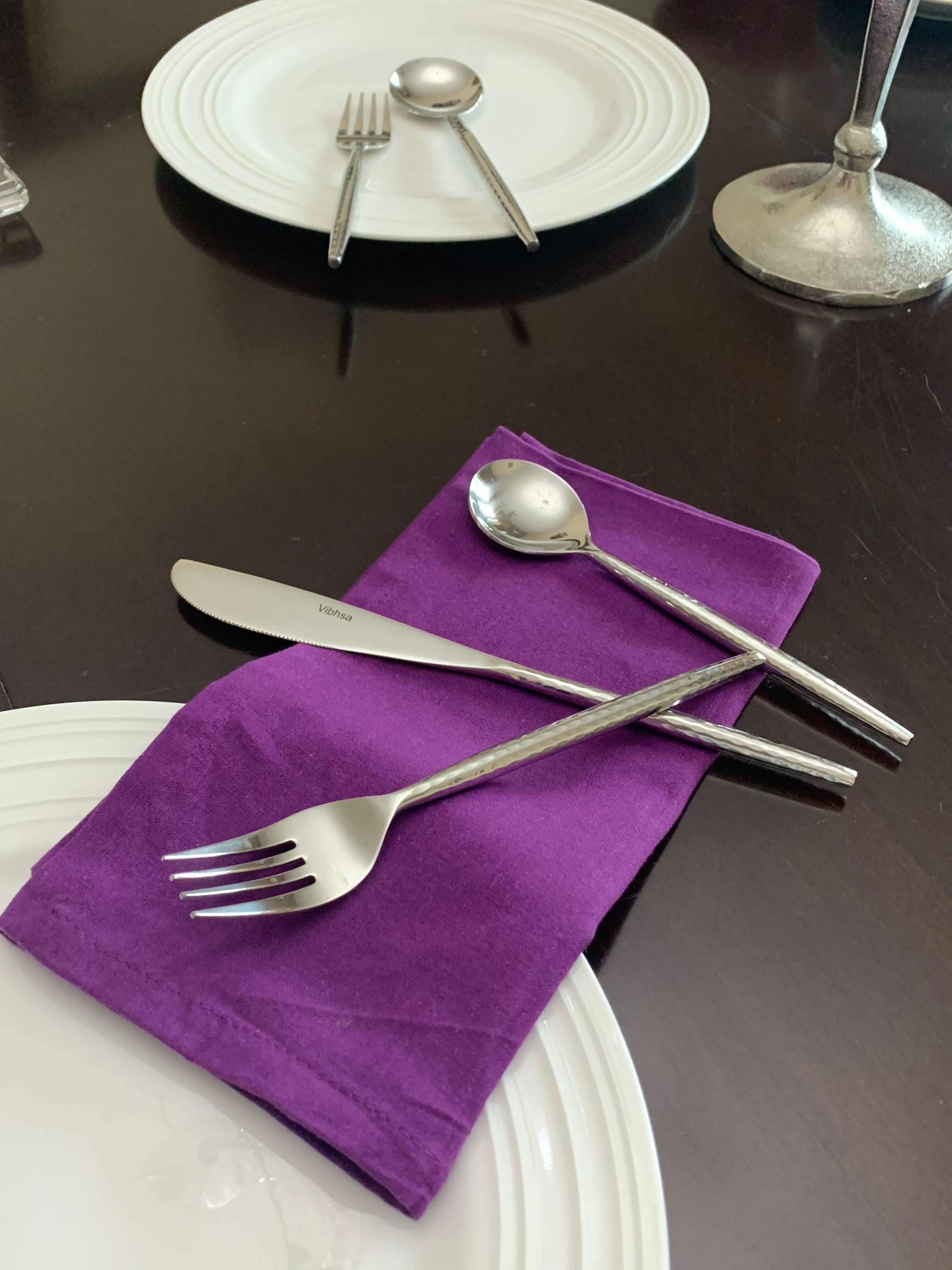 Hammered Stainless Steel Flatware 18-Piece Set