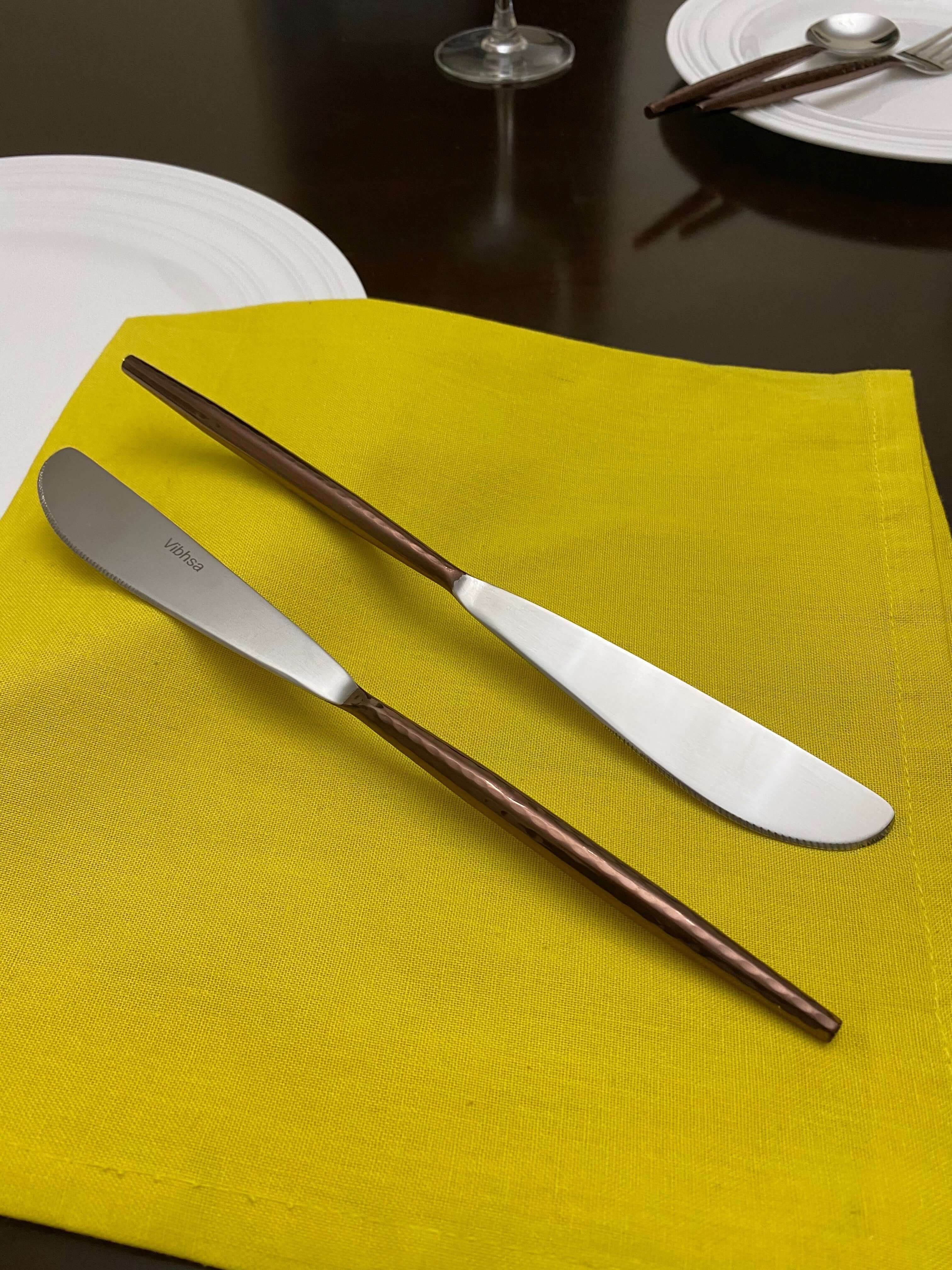 Stainless Steel Dinner Knives Set of 6 Pieces - Wine Drop Cookery