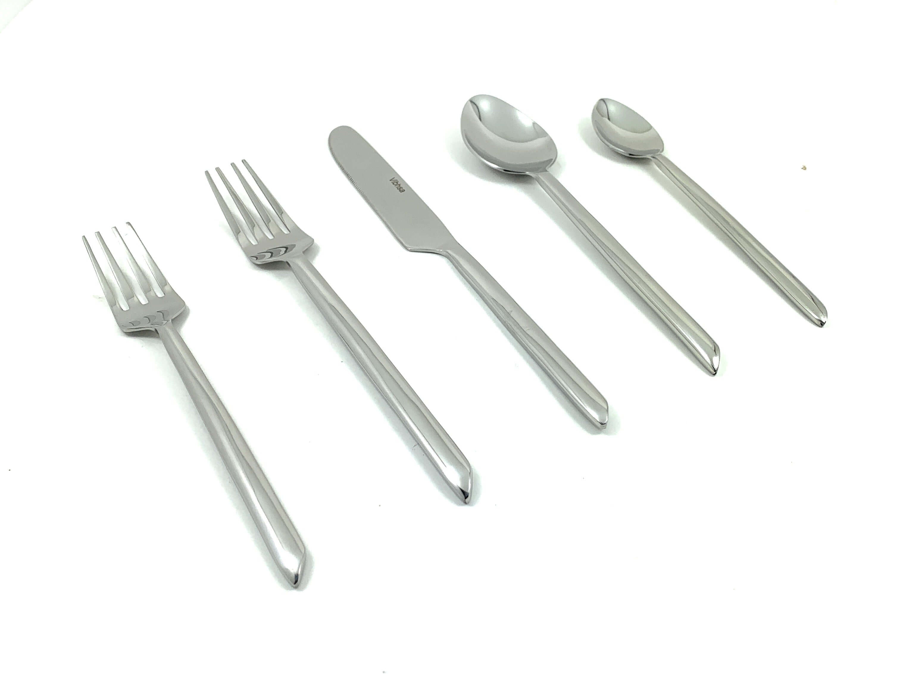  20 Piece Silver Design Unique Handle Stainless Steel