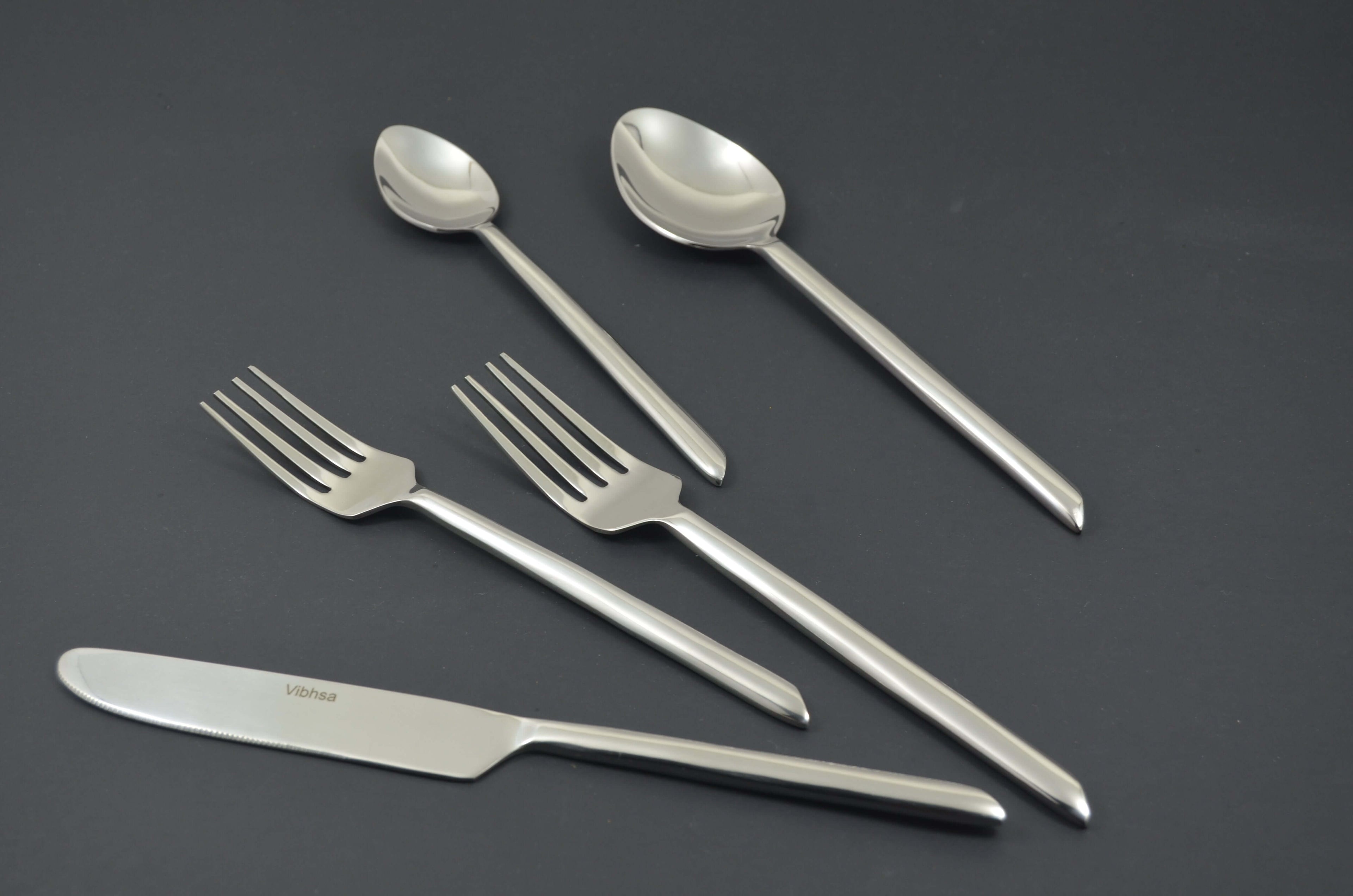  20 Piece Silver Design Unique Handle Stainless Steel