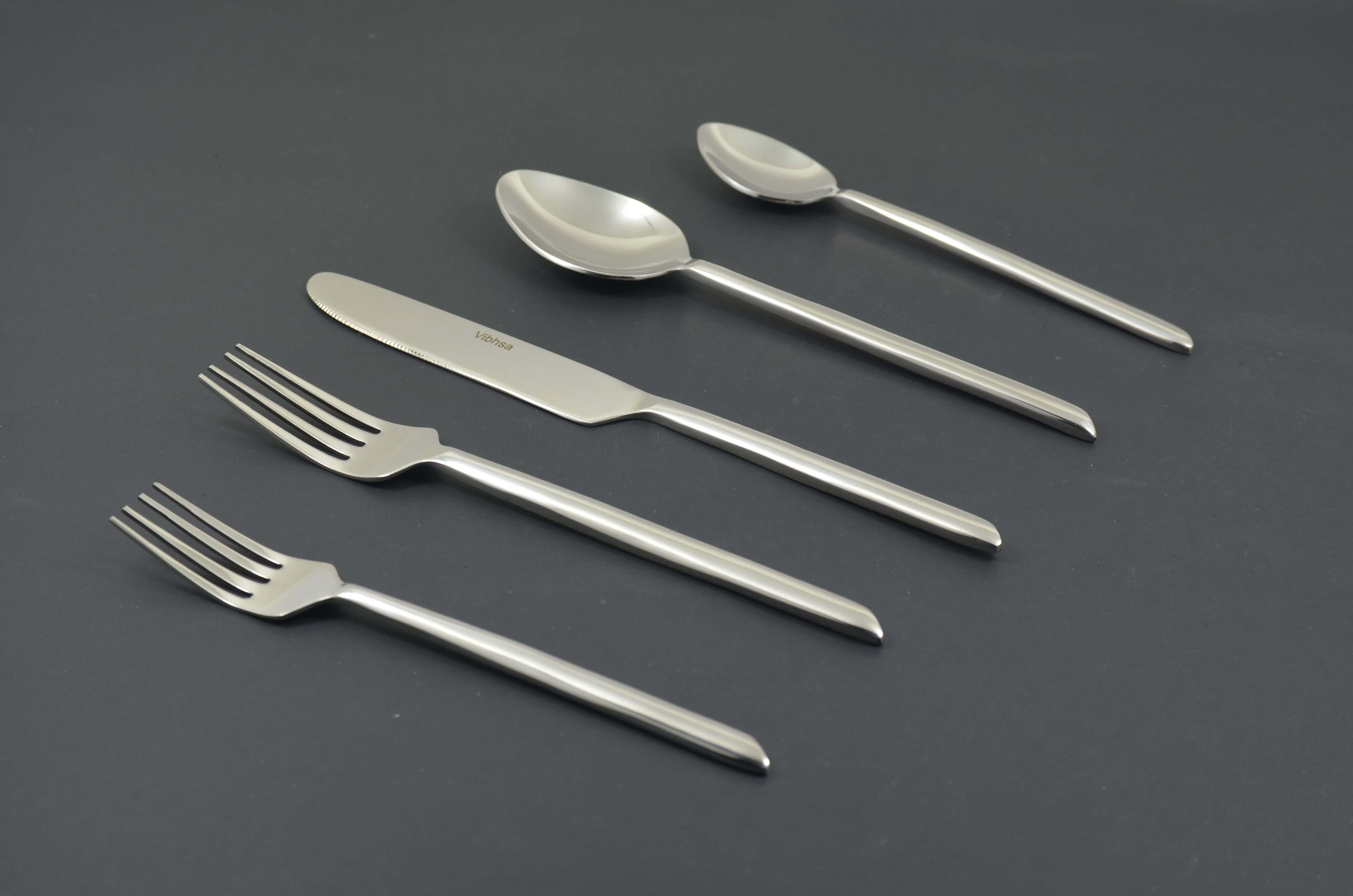  20 Piece Silver Design Unique Handle Stainless Steel