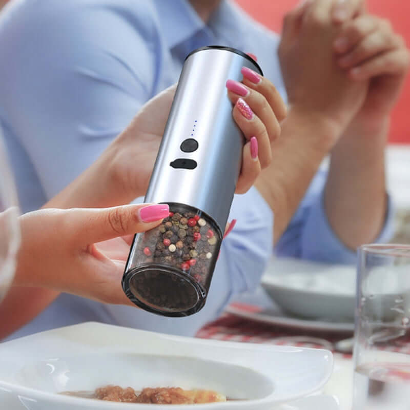Electric Salt and Pepper Grinder Set with LED
