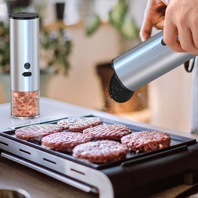 Electric Salt and Pepper Grinder Set with LED