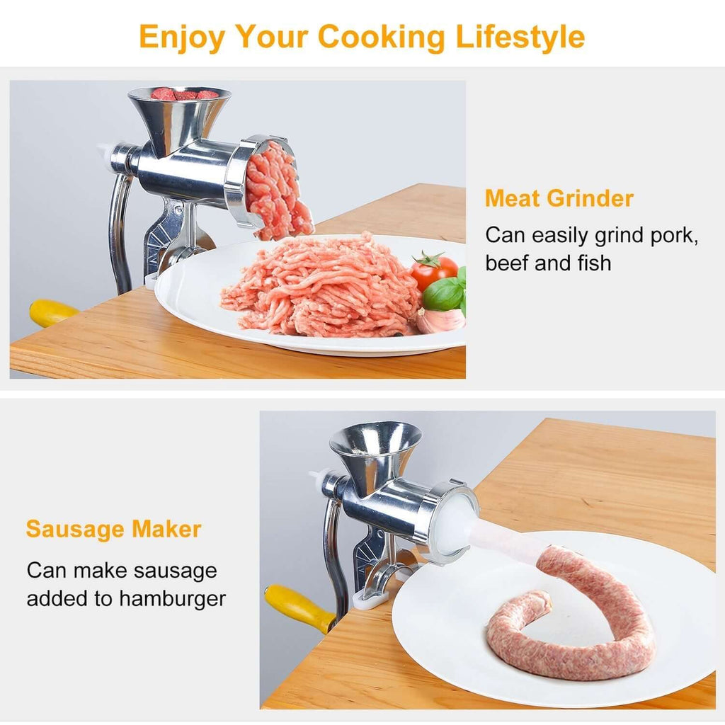 Manual Meat Grinder with Sausage Funnel