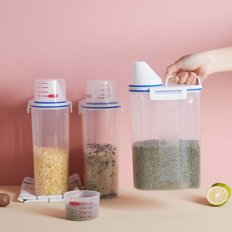 Rice And Cereal Storage Container With Measuring Cup 4