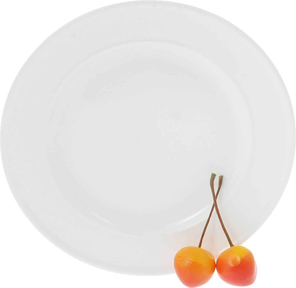 Set Of 12 White Dessert Plate 7 inch  with two cherries on top.
