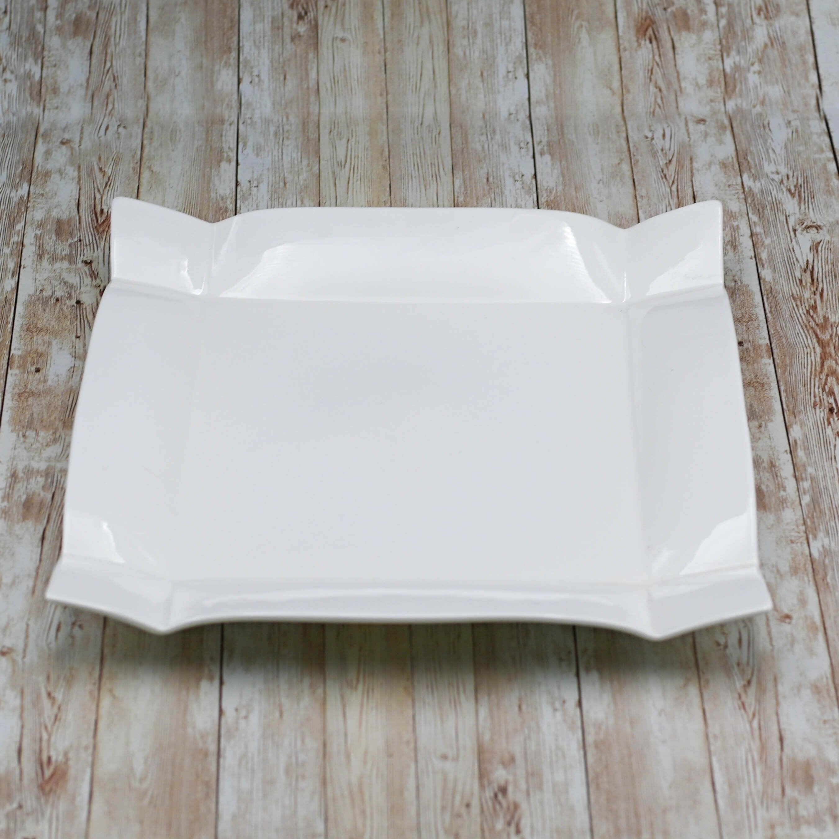 Set Of 3 White Square Platter Set