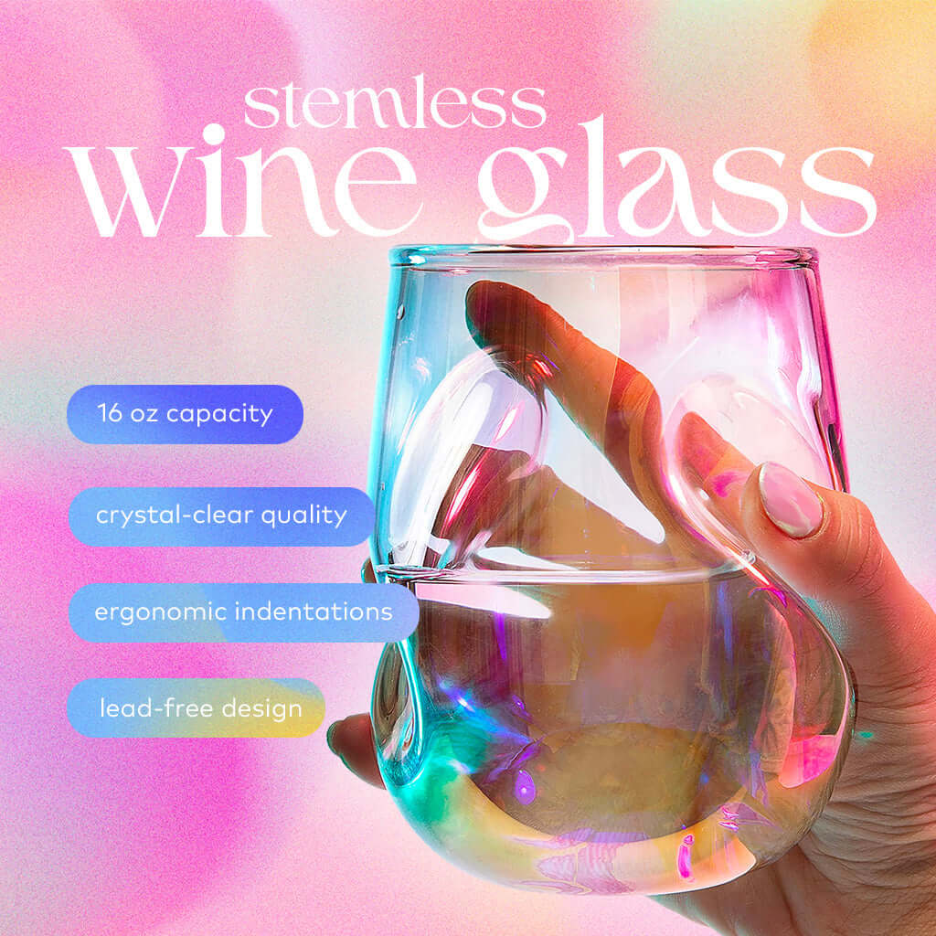 Professional Quality Wine Glasses showcasing 16 oz capacity, crystal-clear quality, and ergonomic design.