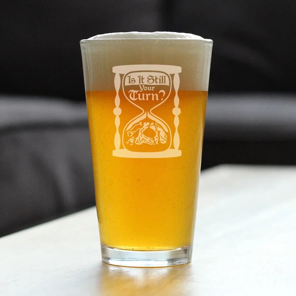 Engraved Pint Glass Board Game Accessories 