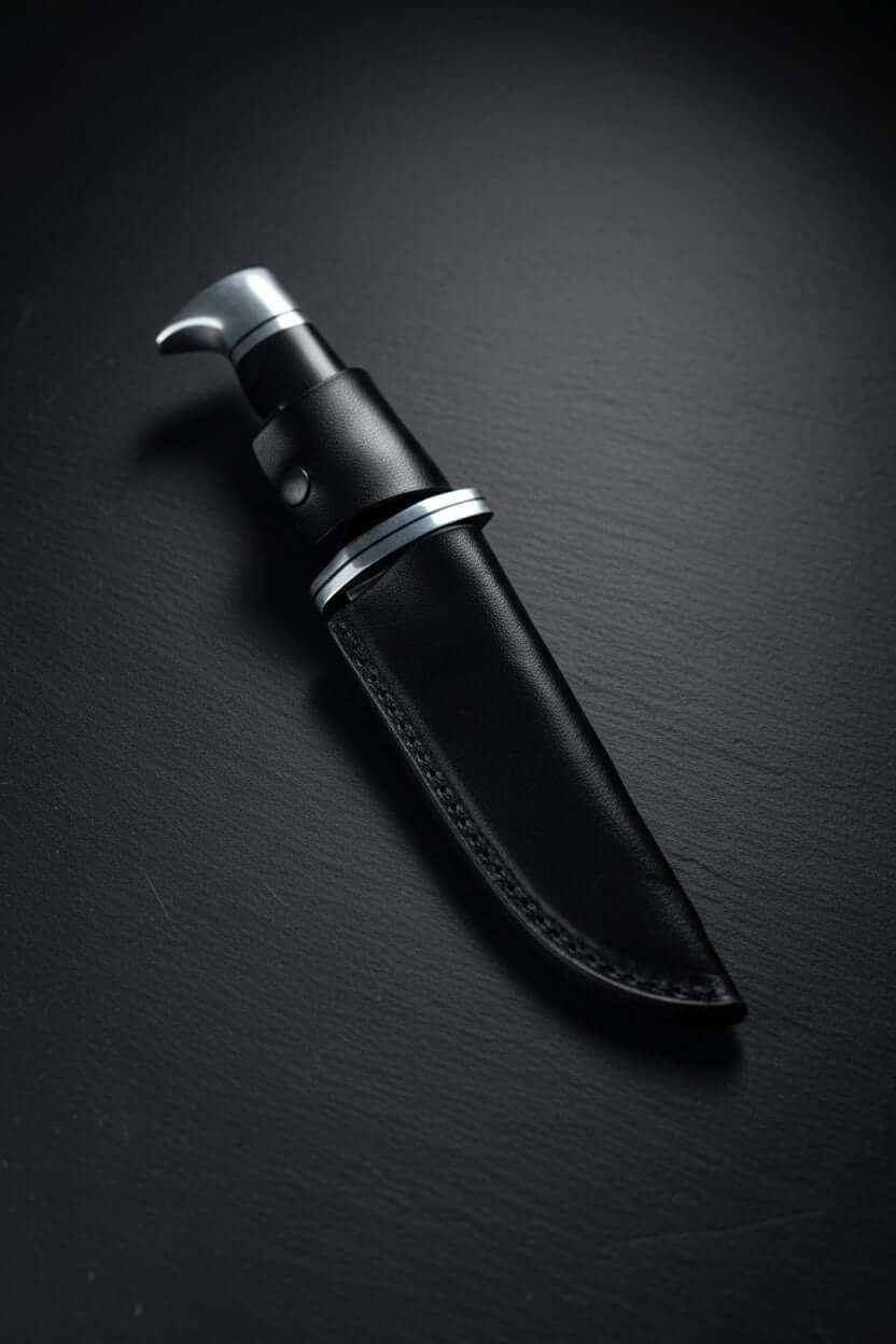 Hunting and Outdoor Knife Micarta Handle & Leather Pouch