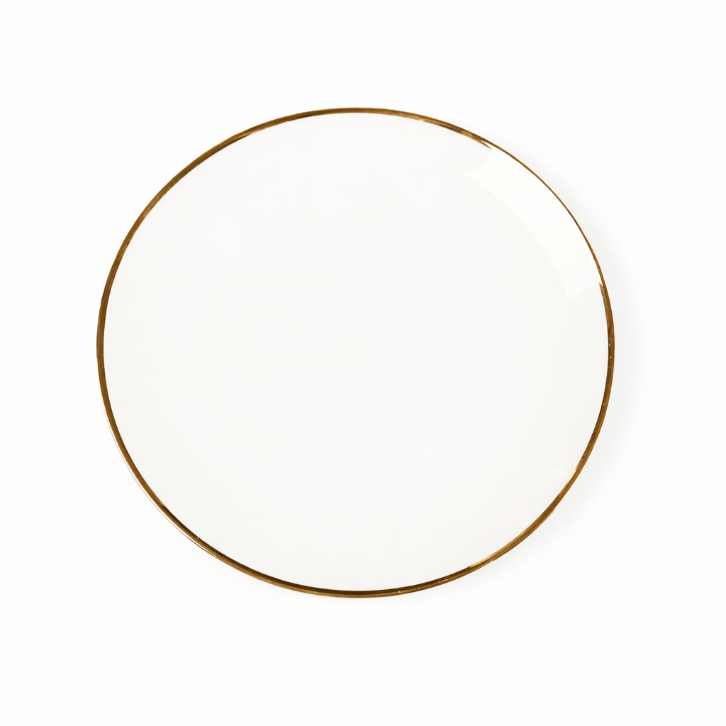 Narrow Gold Rim Salad Plate Plate- Set of 4 - Wine Drop Cookery