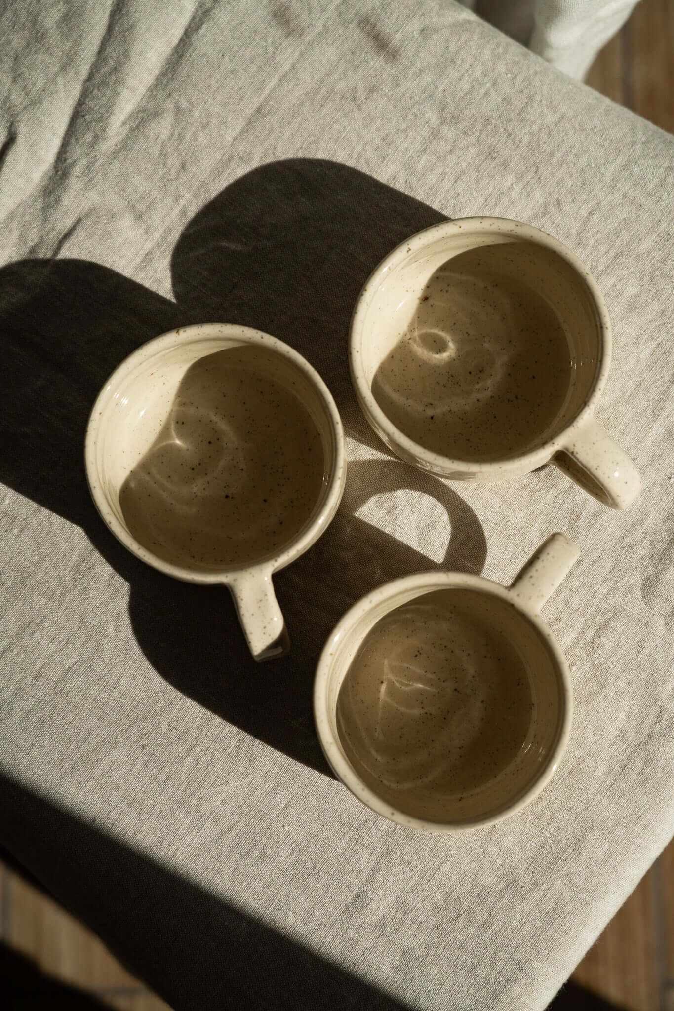 Handmade Stoneware Mug — White Sand Speckled