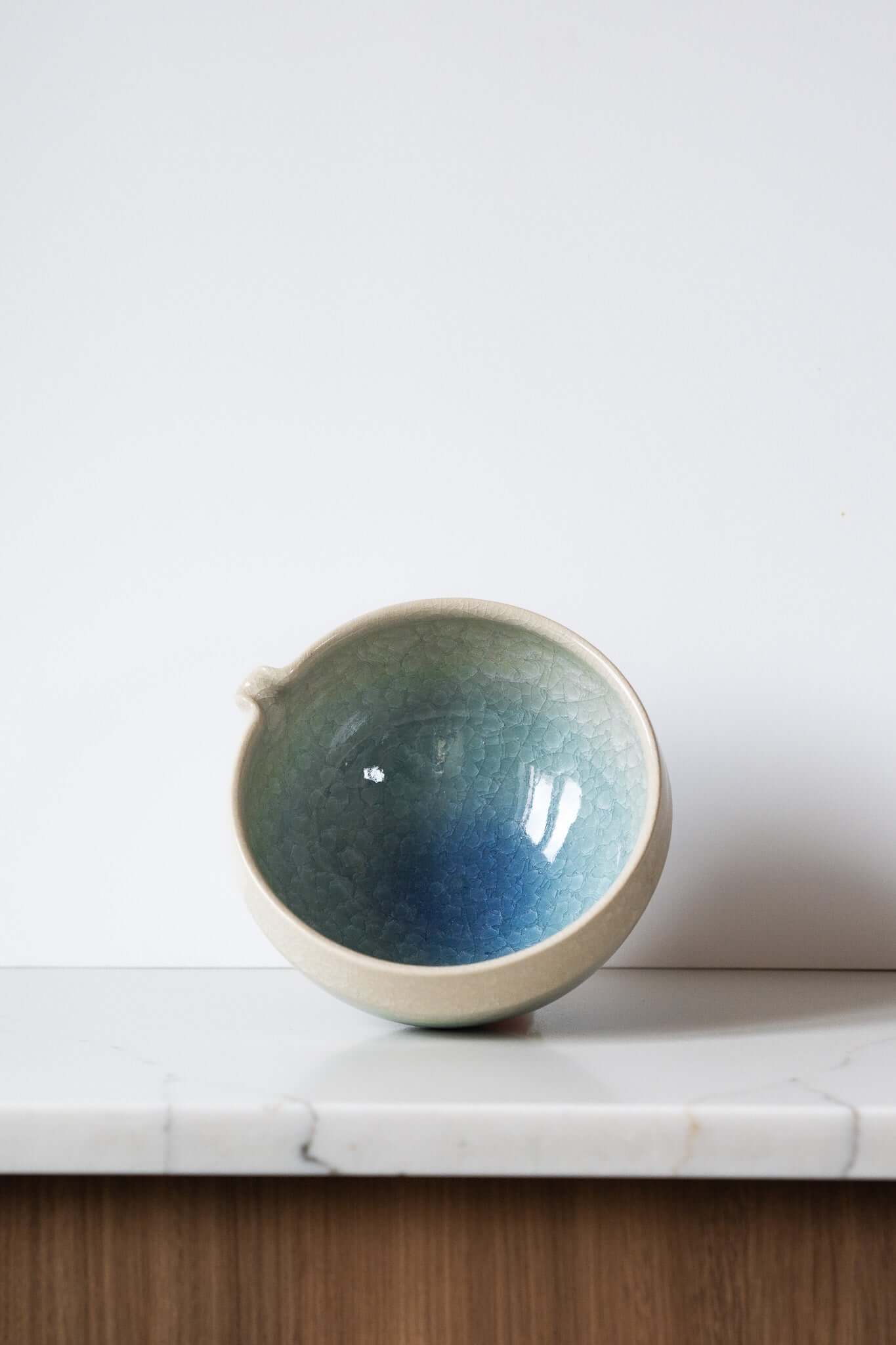 Handmade Ceramic Matcha Bowl with Spout & Matching Cup Set
