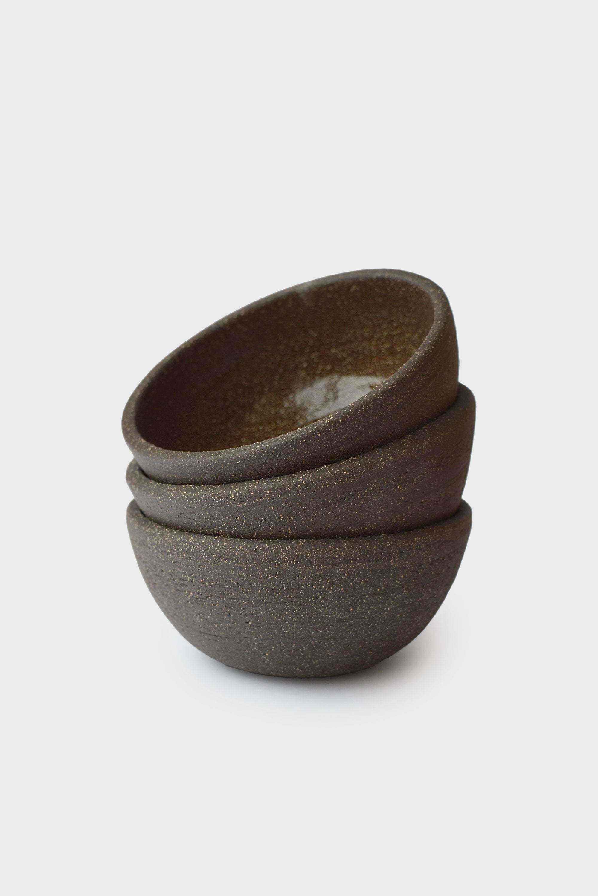 Handmade Dark Stoneware Bowl Pumpernickel