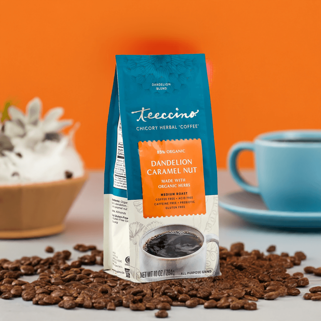 Dandelion Caramel Nut Chicory Herbal Coffee - Wine Drop Cookery