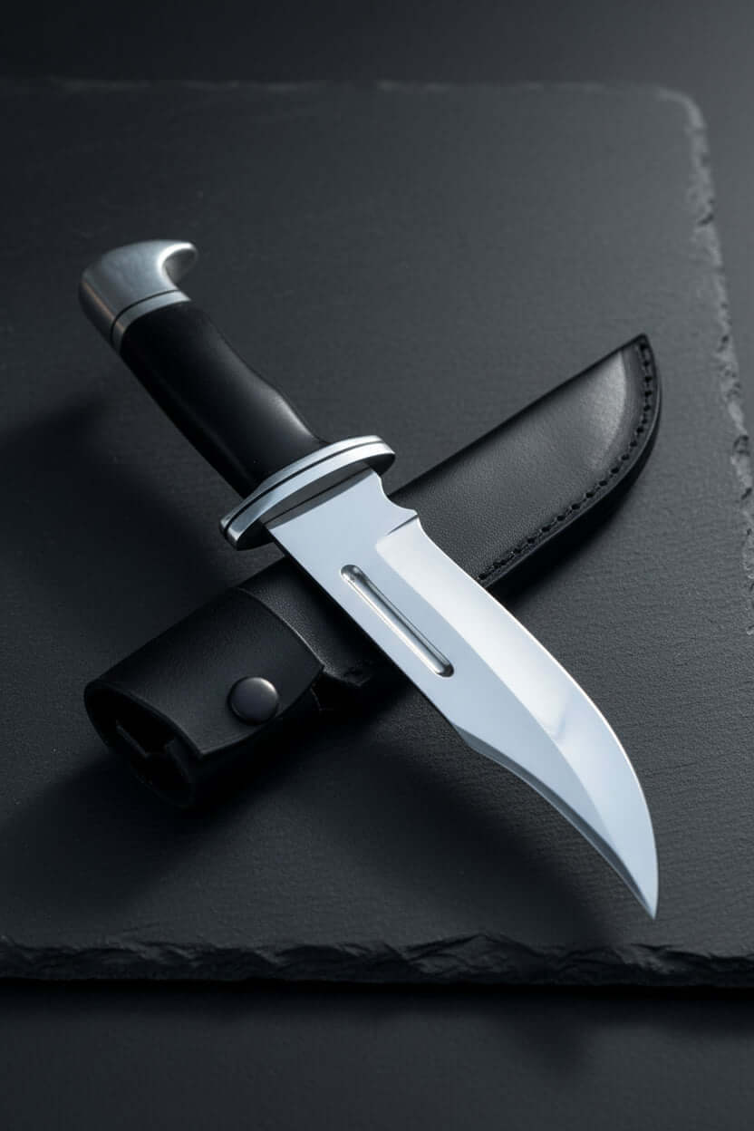 Hunting and Outdoor Knife Micarta Handle & Leather Pouch
