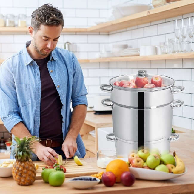11 Quart Stainless Steel Steamer Fruit Vegetable Juicer