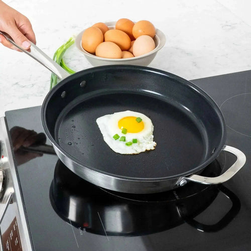 5-ply nonstick stainless steel frying pan