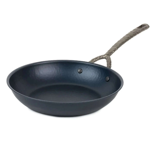 Artist hammered carbon steel frying pan