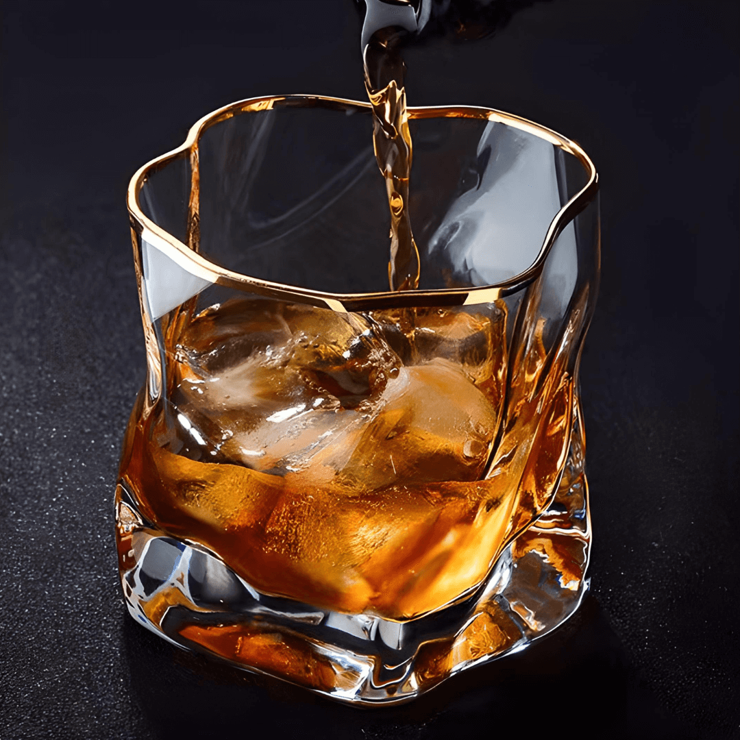 Gold Hoshi Japanese Crystal Whisky Glass - Wine Drop Cookery