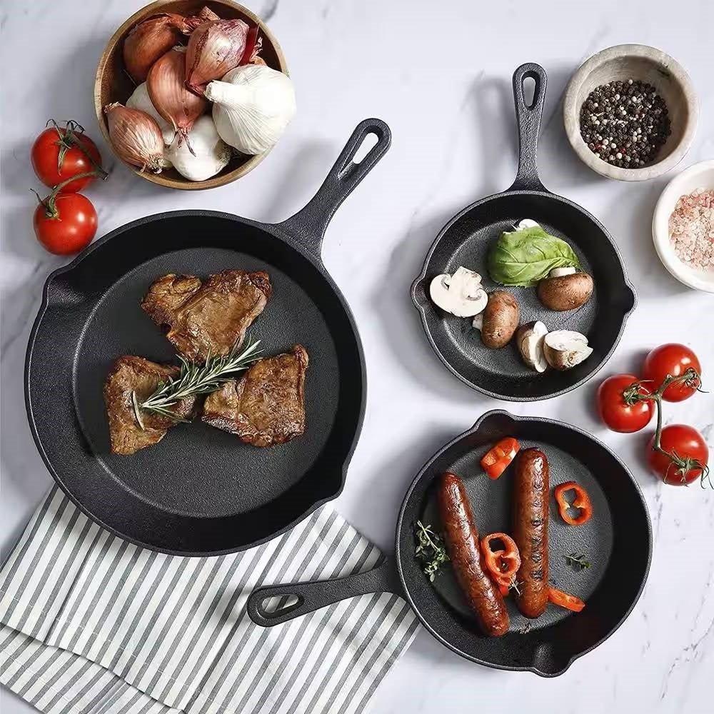 3-piece cast iron skillet set, additional product view