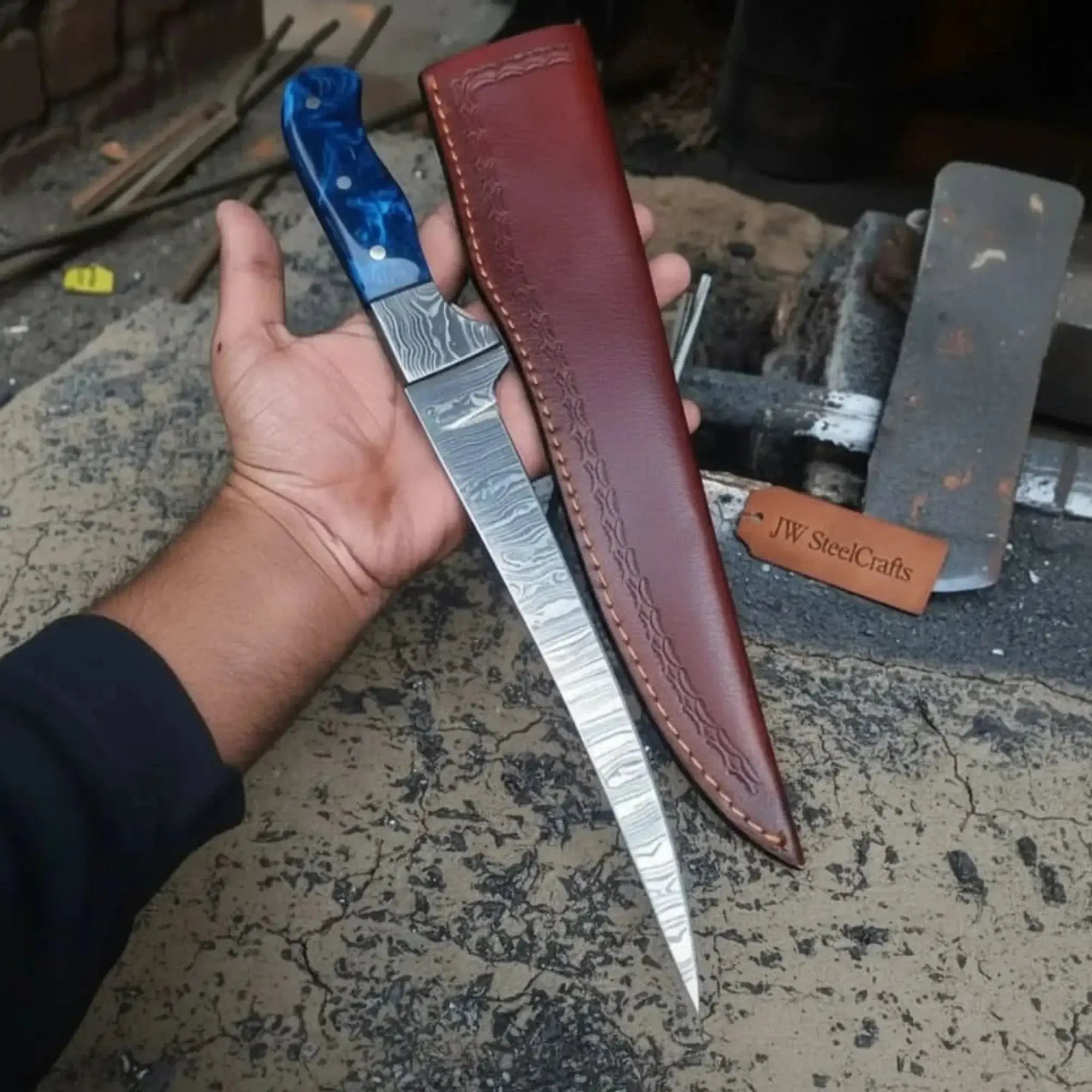 Hand Forged 8 Inch Damascus Fillet Knife