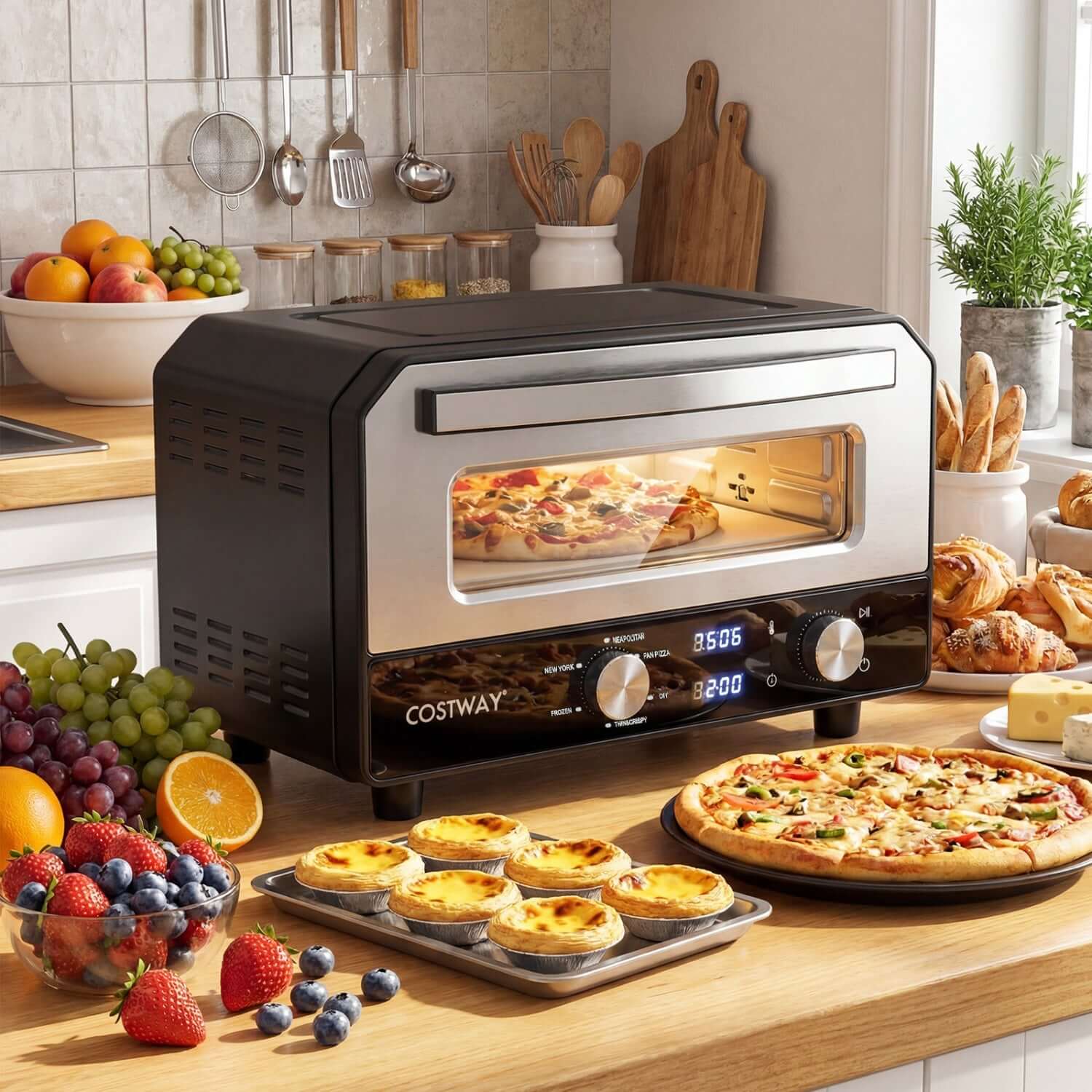 Countertop Pizza Oven for 12 Inch Pizzas-Black