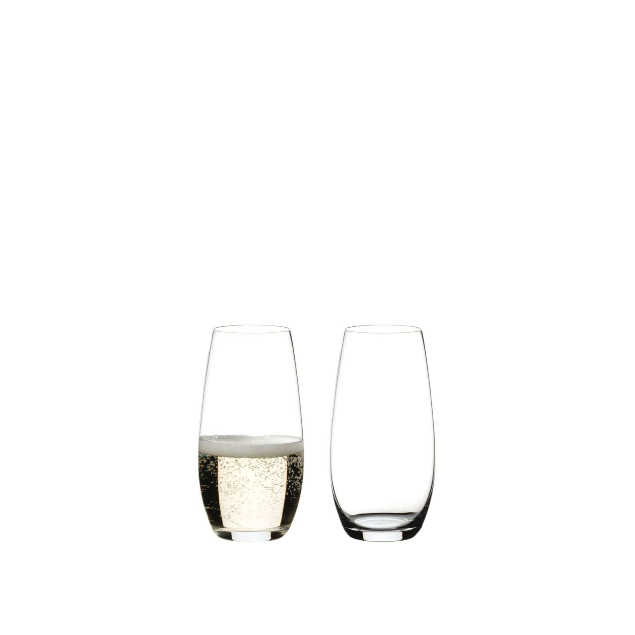 Riedel Flute Champagne Stemless Crystal Glasses