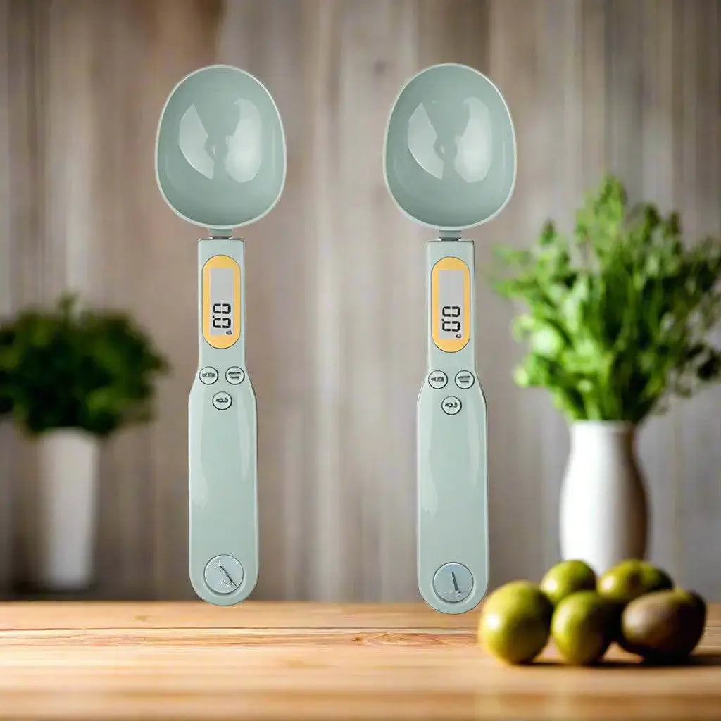 Mini Digital Spoon Scale – Precision Measuring in light green color with 0.1g precision for accurate food measurement.