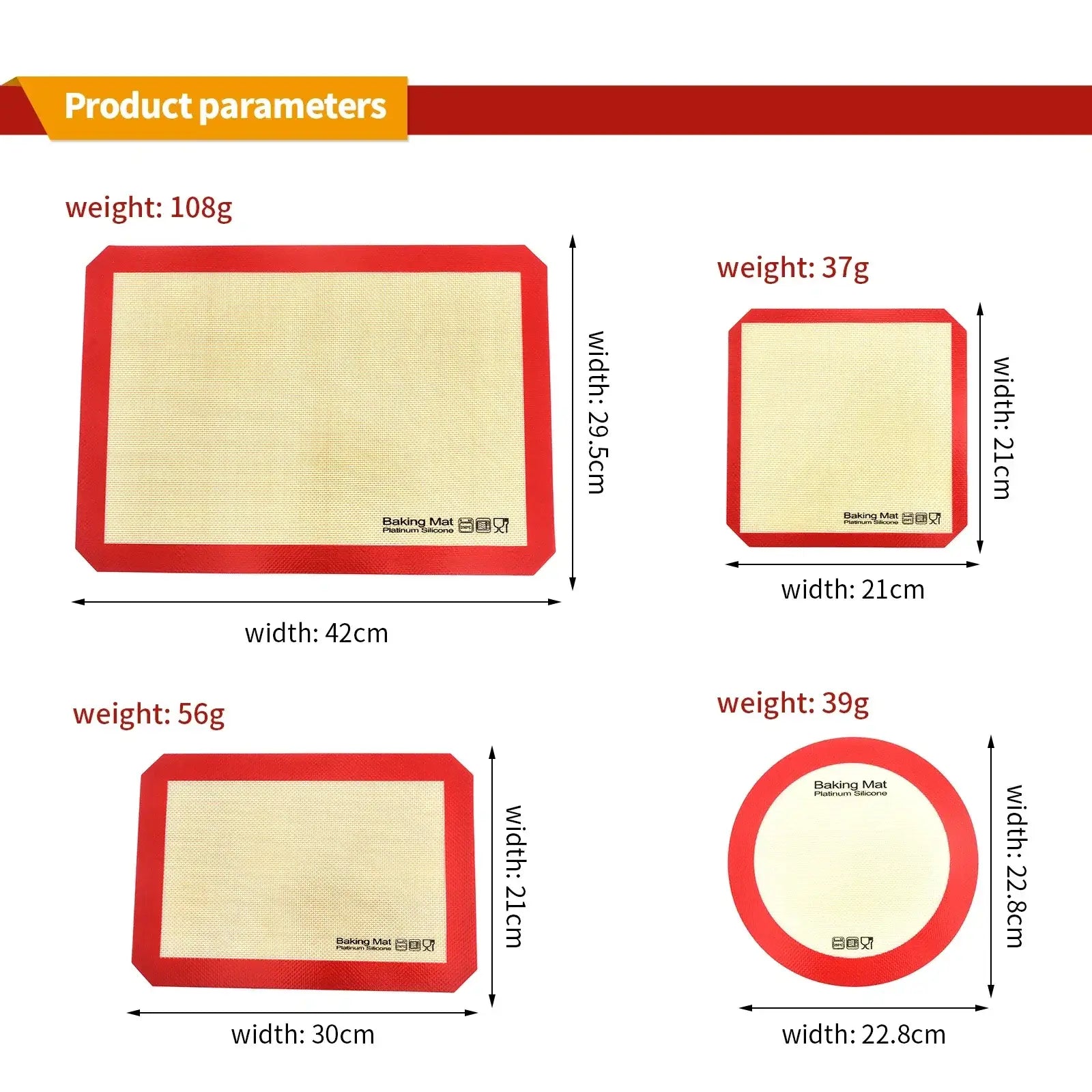Silicone Baking Mat for Kneading and Rolling