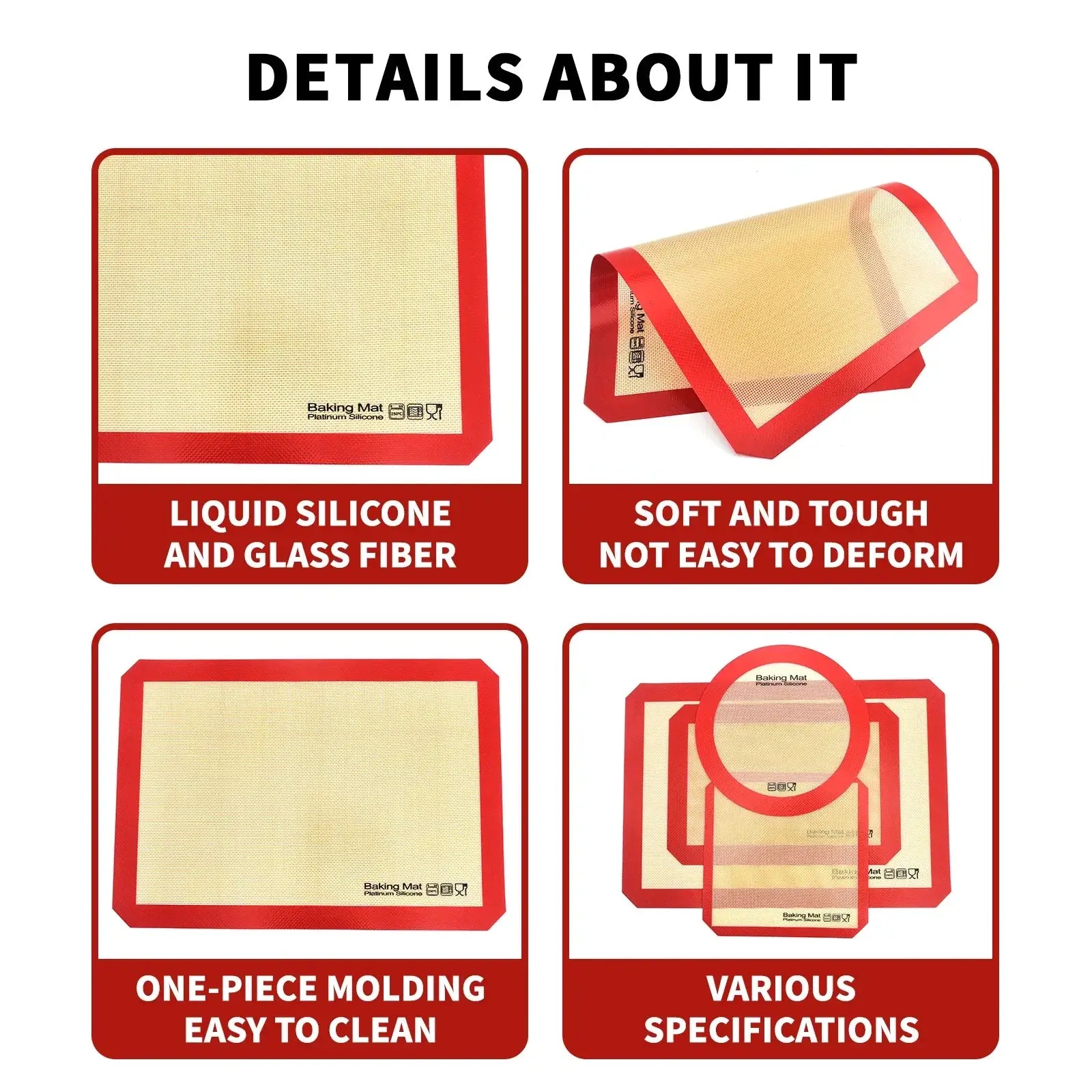 Silicone Baking Mat for Kneading and Rolling