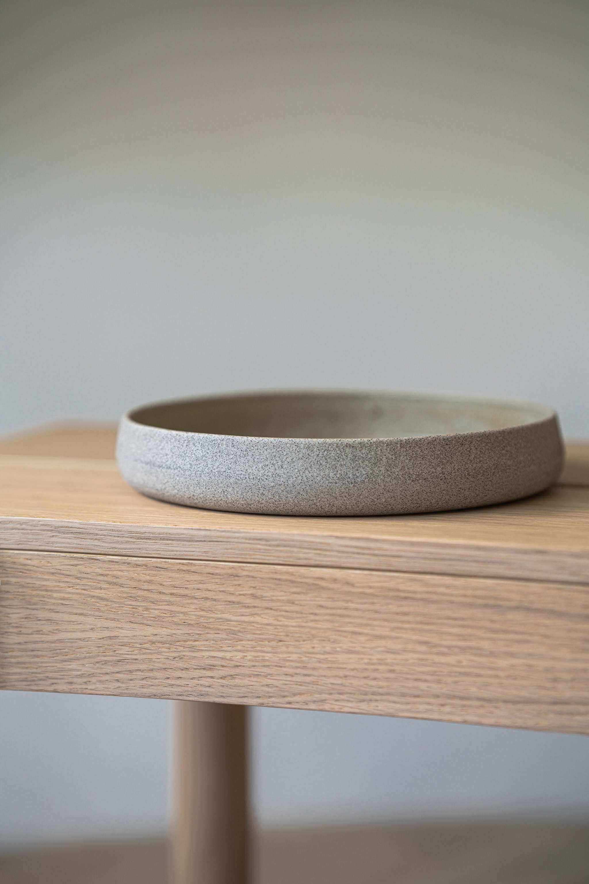 Stoneware Salad Plates with High Sides Concrete