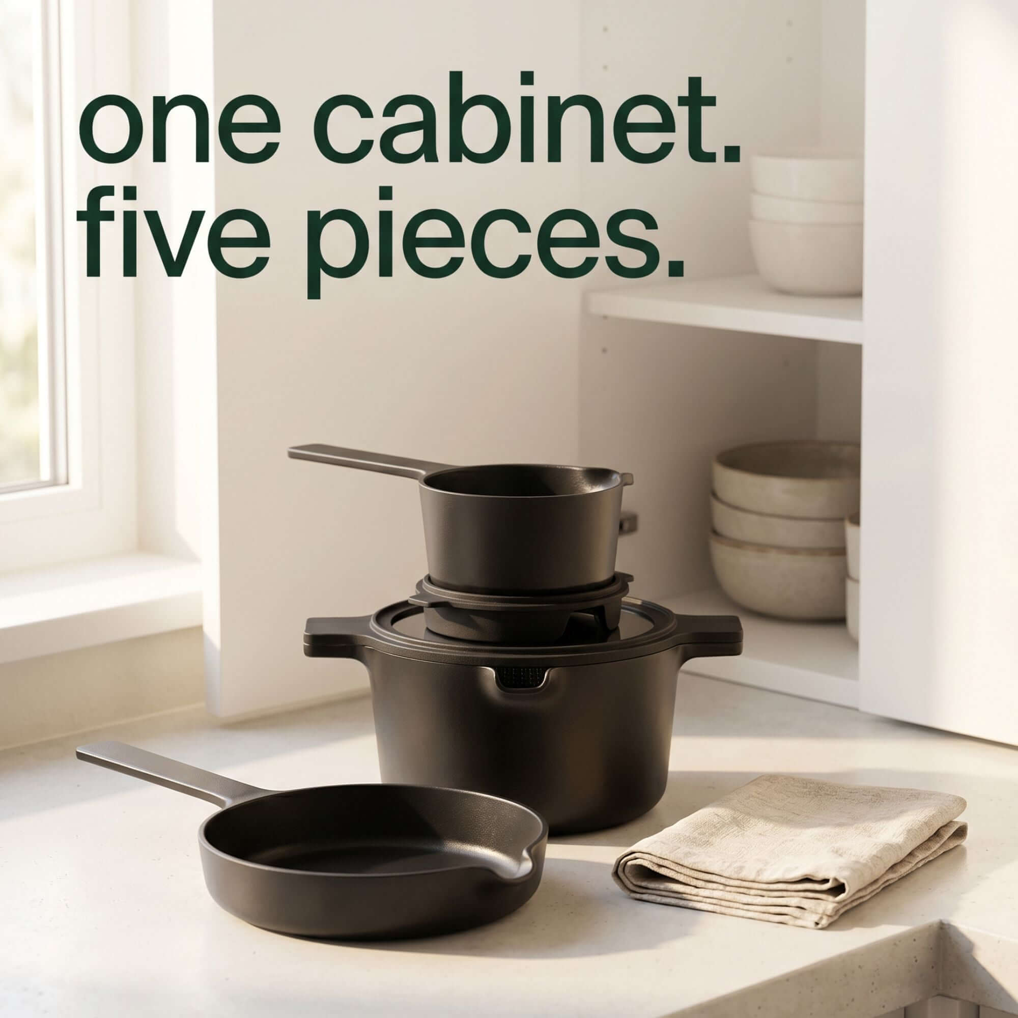 Ceramic Nonstick 5-Piece Stackable Set