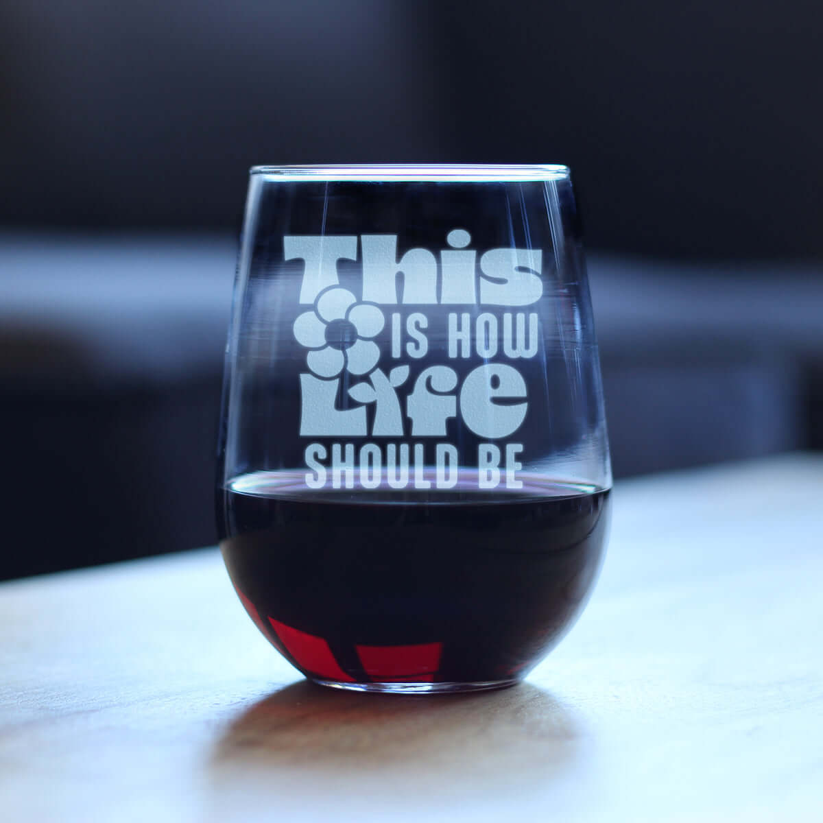 Engraved Stemless Wine Glass Inspirational 