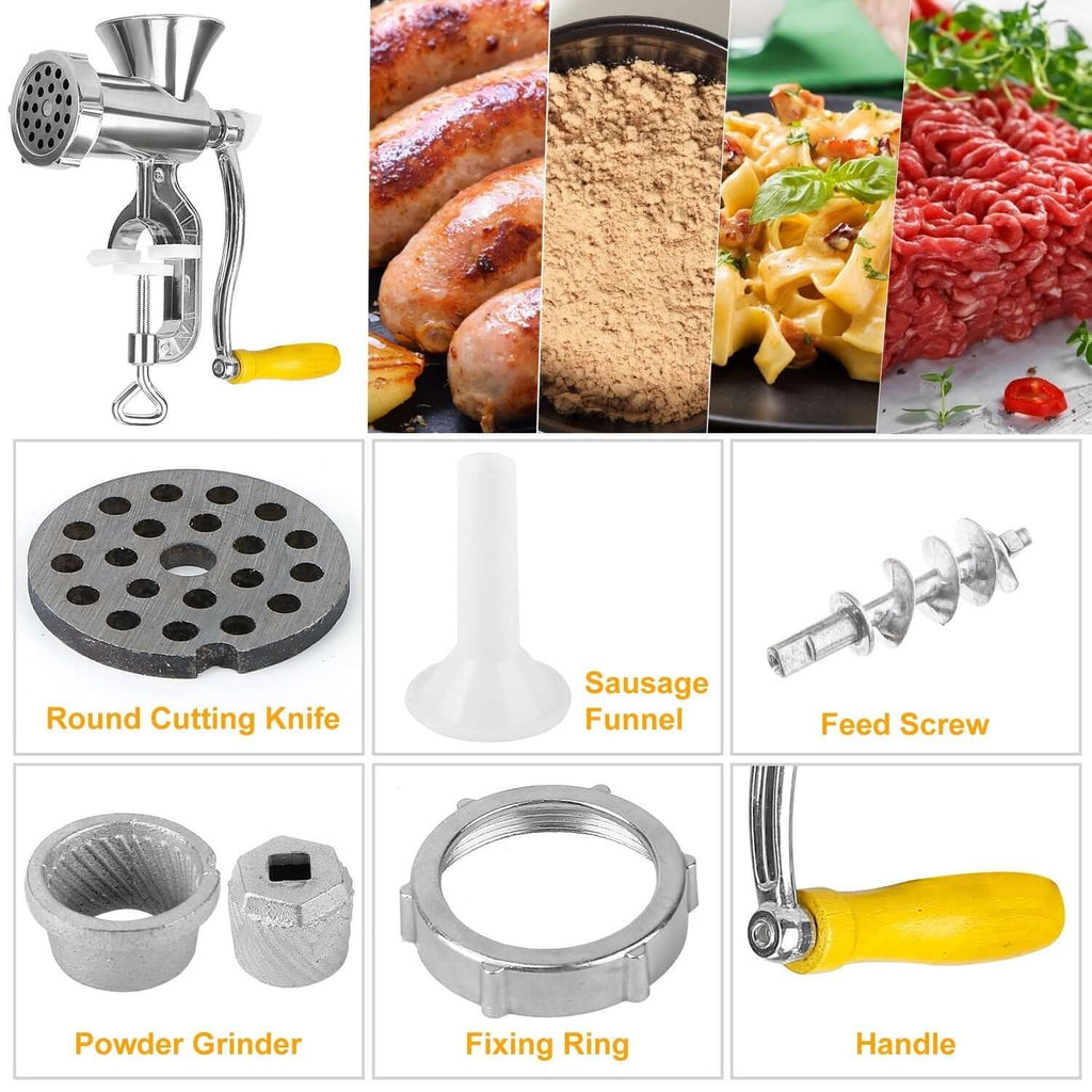 Manual Meat Grinder with Sausage Funnel