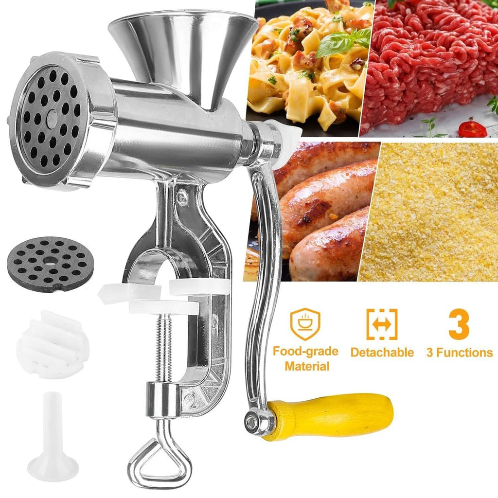 Manual Meat Grinder with Sausage Funnel