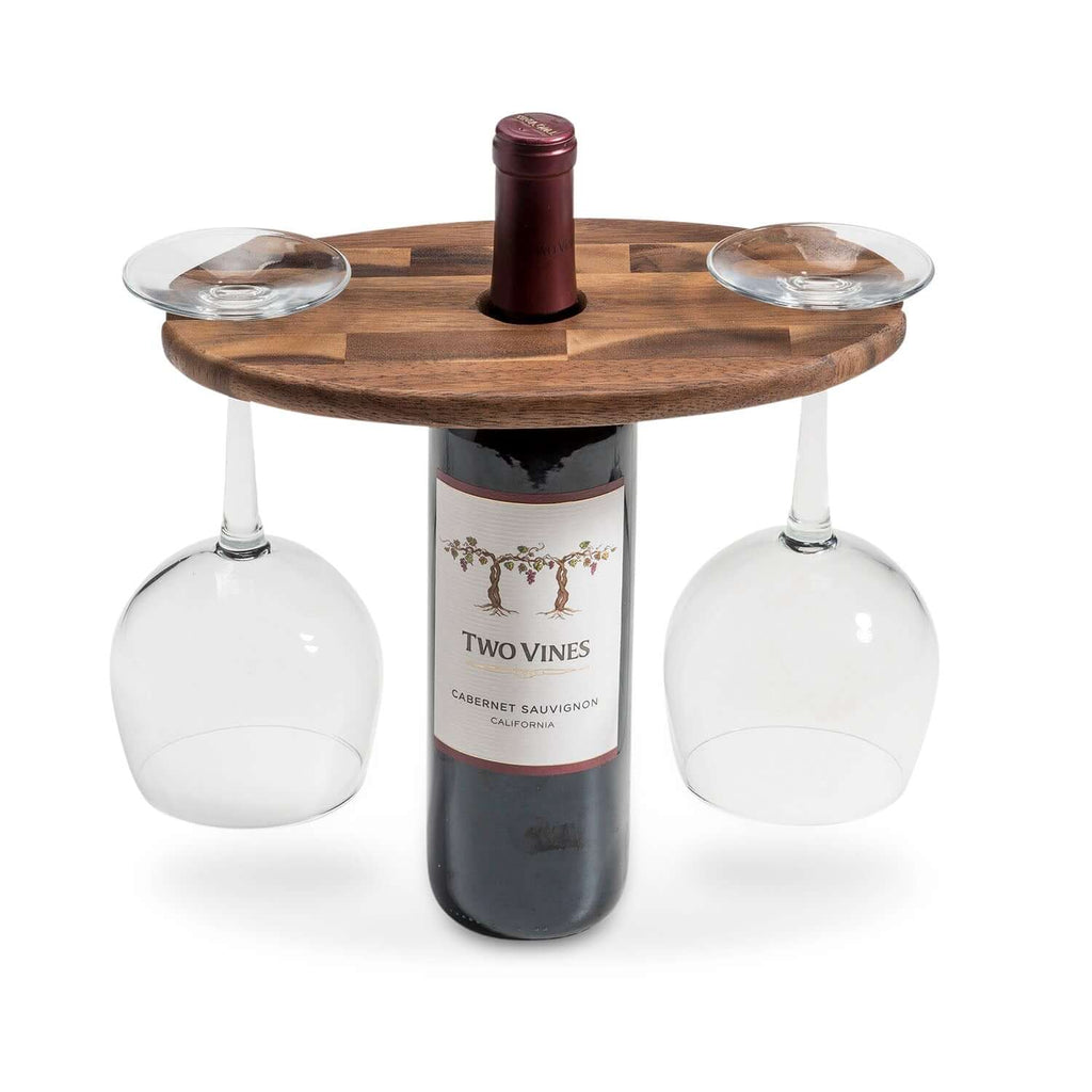 Acacia Wood Wine Glass Caddy - Wine Drop Cookery LLC