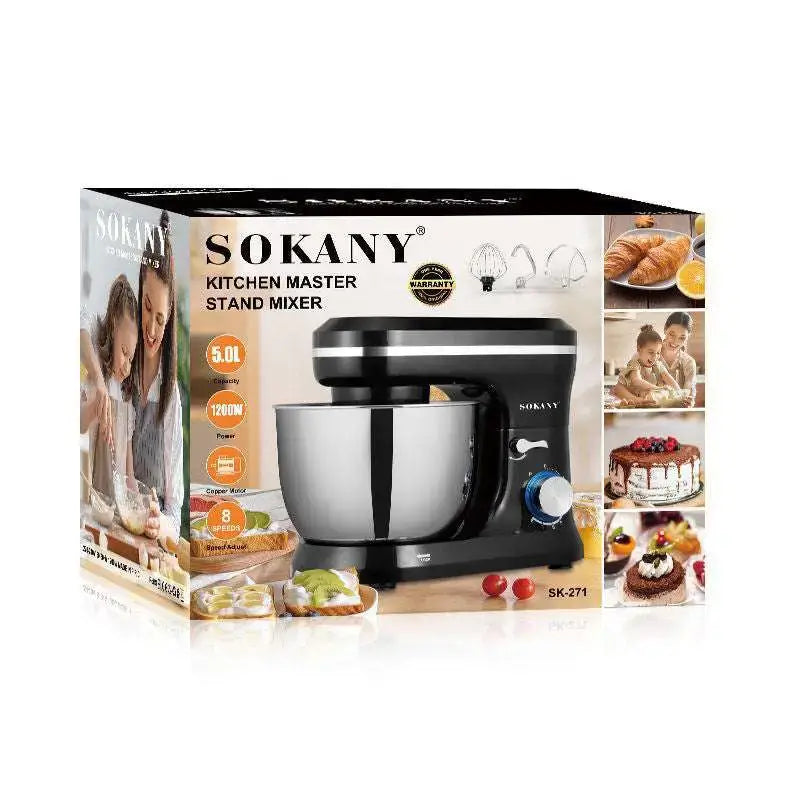 Black Stand Mixer with Stainless Steel Bowl