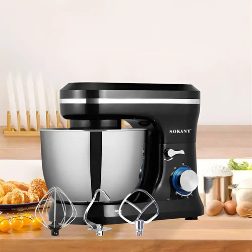 Black Stand Mixer with Stainless Steel Bowl
