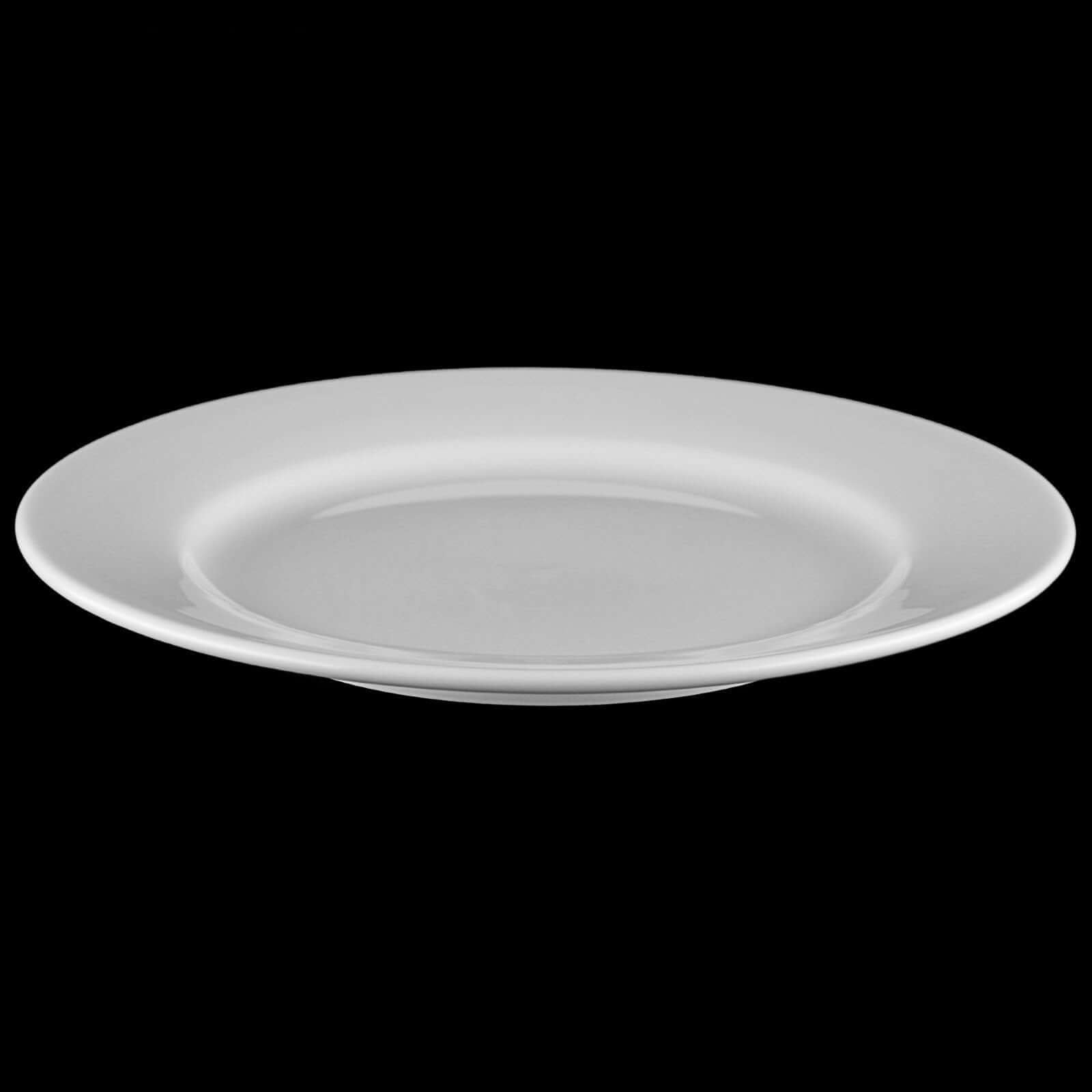 Professional Rolled Rim White Dessert Plate Set of 12