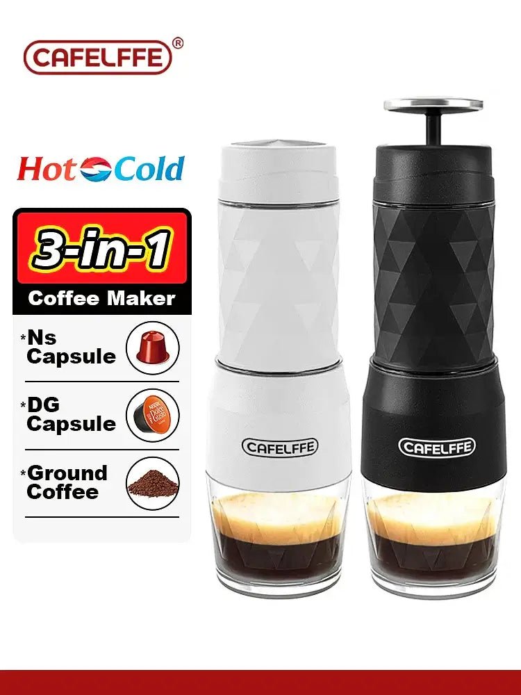 Cafelffe 3-in-1 Portable Espresso Maker Capsule & Ground - Wine Drop Cookery LLC